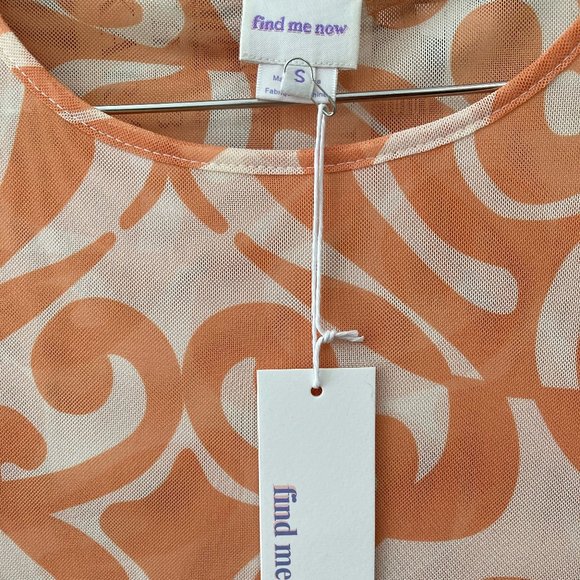 NWT Find Me Now Dream On orange and white mesh dress - Picture 2 of 4